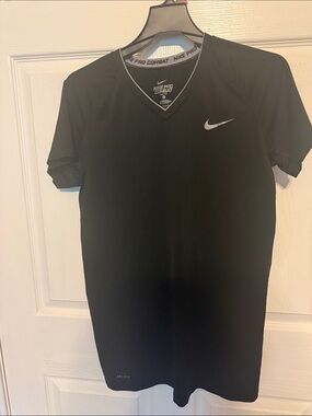 Nike Black V-Neck Dri-FIT Athletic Tee